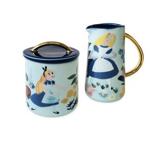 Disney Alice in Wonderland 70th by Mary Blair Creamer and Sugar Bowl Set New